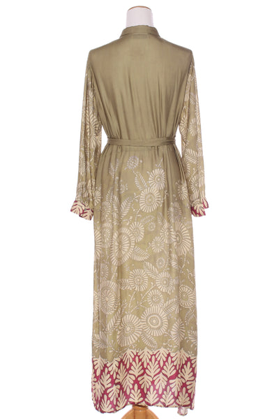 BLUKEY (ITA) Silky viscose maxi shirt dress! 14