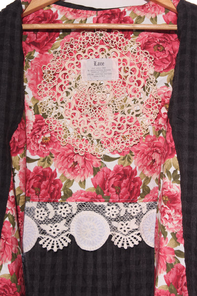 LACE by Donelle Scott (NZ) Wool check duster! 10-14