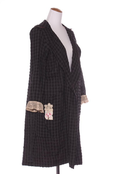 LACE by Donelle Scott (NZ) Wool check duster! 10-14