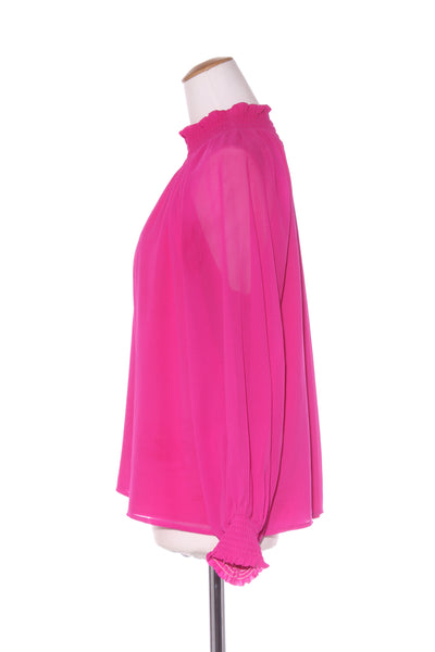 PRETTY BASIC "Seth" shirred high neck top - Pink! 12