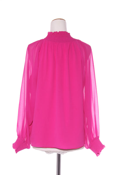 PRETTY BASIC "Seth" shirred high neck top - Pink! 12