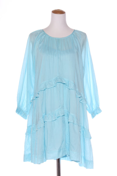 BLAK LUXE - Sky blue ruffle tiered cotton dress! 12