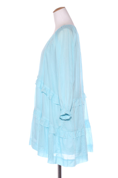 BLAK LUXE - Sky blue ruffle tiered cotton dress! 12