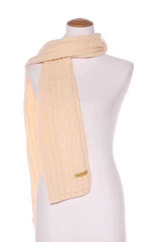 HAND MADE (LN) Soft wool knit scarf - Cream!
