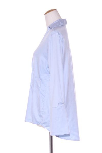 RICOCHET (NZ) Pleated dart cornflower blue shirt! 8-10