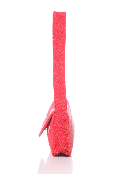Peyote beaded heart bag - Pink/red!
