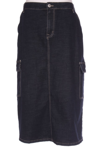 STUDIO CURVE (LN) Denim cargo midi skirt! 16