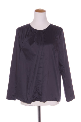 COS - Pleat detail cotton shirt - Navy! 14