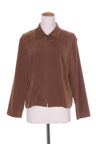 BRIGGS - Vintage faux suede jacket - Ochre! 14-16