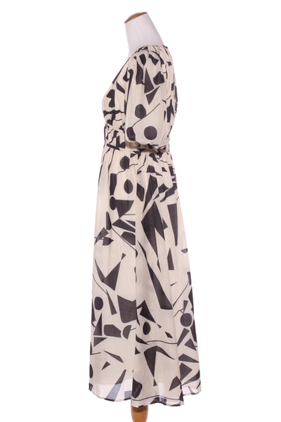 PASSION FUSION (BN) Geo midi dress - Black/cream! 10