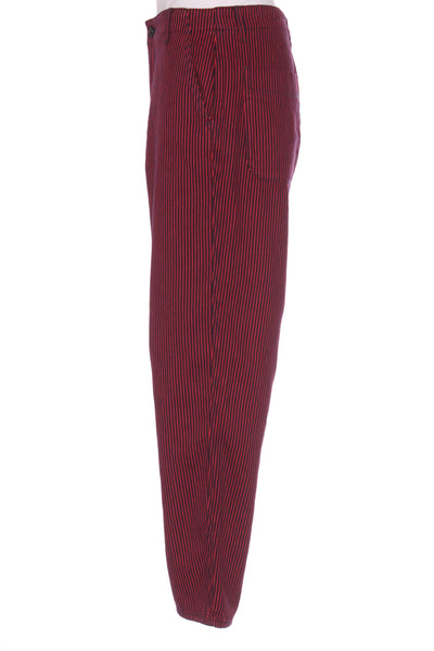 LEON & HARPER - Red + navy pinstripe cotton drill pant! 8-10