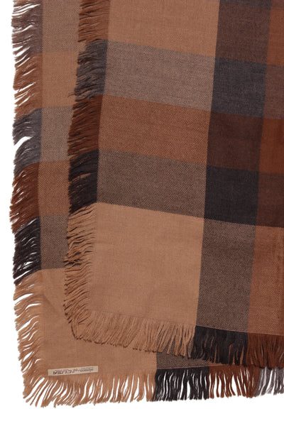 CLISA (PE) Alpaca blanket check XL square scarf!