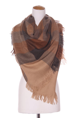 CLISA (PE) Alpaca blanket check XL square scarf!