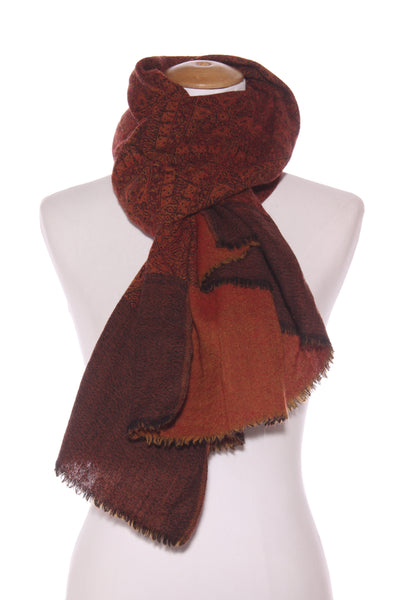Quality soft wool shawl/scarf - Earthy tones!