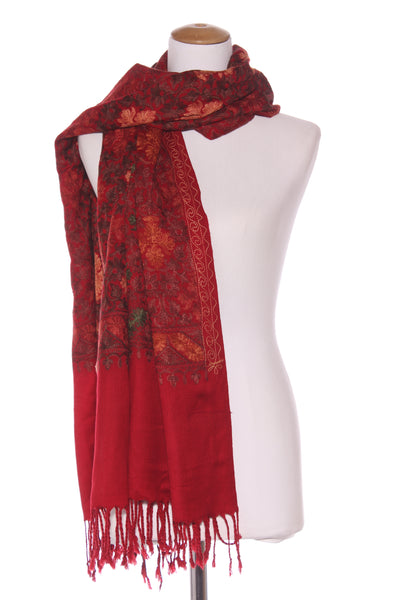 R.K.K - Heavy embroidered Kashmiri pashmina shawl!