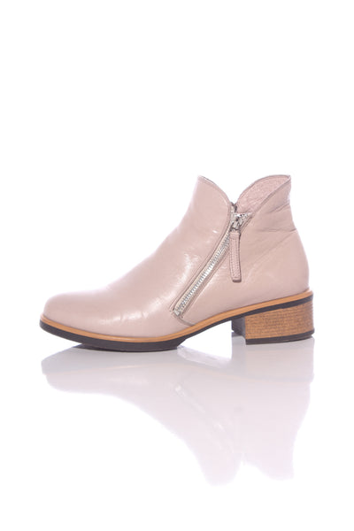 BRESLEY "Dolomite" leather ankle boots - Taupe! 40