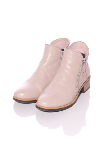 BRESLEY "Dolomite" leather ankle boots - Taupe! 40