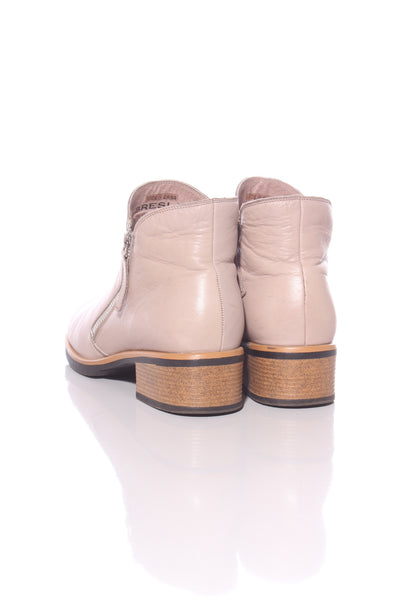 BRESLEY "Dolomite" leather ankle boots - Taupe! 40
