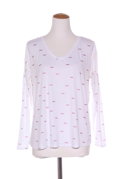 ELM - Metallic pink dash print L/S tee! 10-12