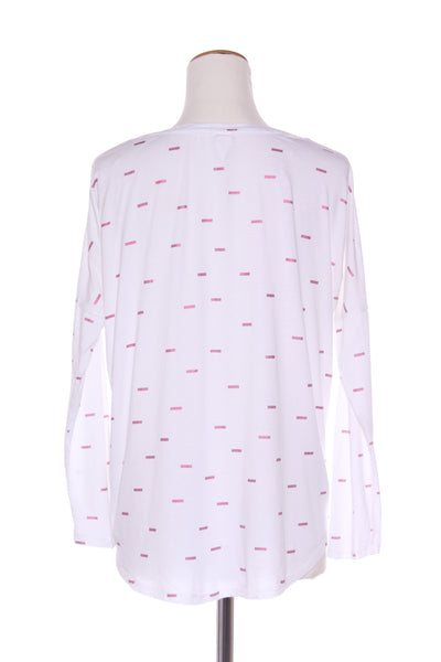 ELM - Metallic pink dash print L/S tee! 10-12