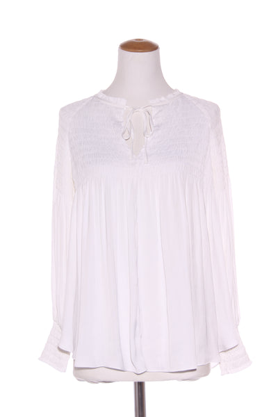 WITCHERY - Shirred white satin blouse! 8-10