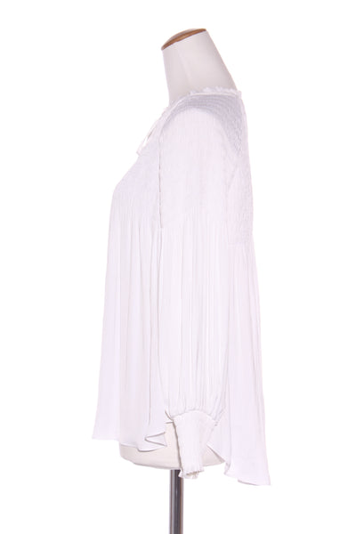 WITCHERY - Shirred white satin blouse! 8-10
