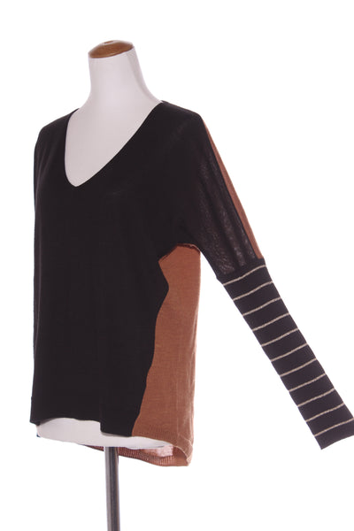 AUGUSTINE - Merino jumper - Black/tan/gold stripe! 12