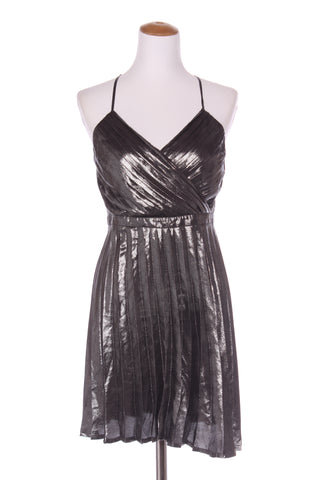 RUBY (NZ) Pewter pleat mini dress! 10
