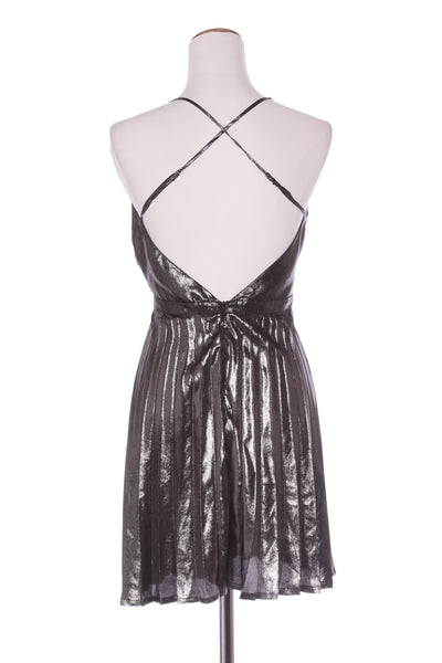 RUBY (NZ) Pewter pleat mini dress! 10