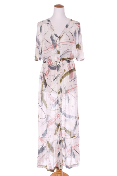MAX - Abstract print button up maxi dress! 12