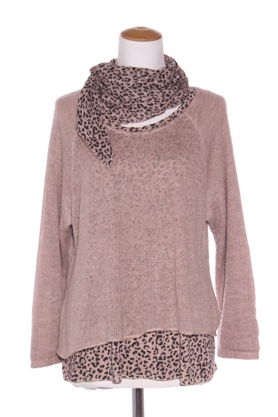 AIDA ROSE (ITA) Mohair + leopard sweater + scarf! 12-14