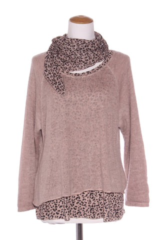AIDA ROSE (ITA) Mohair + leopard sweater + scarf! 12-14