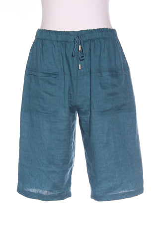 MADLY SWEETLY (LN) Teal linen long shorts! 10