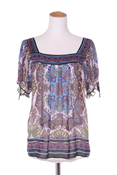 NICOLE MILLER - Square neck paisley print top! 14