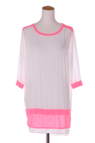 CHARLO - Fluro pink trim rayon tunic! 8