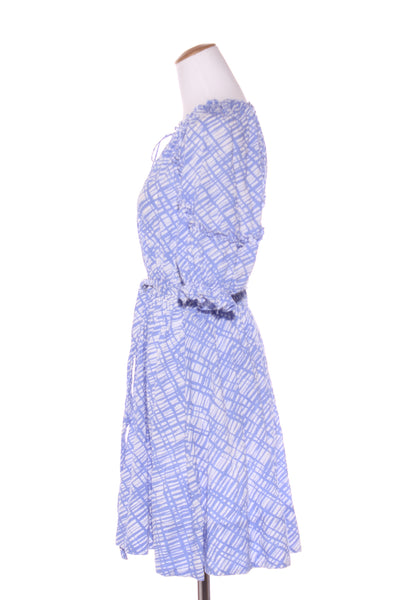 STATE OF PLAY - Cornflower blue print puff sleeve dress! 10-12