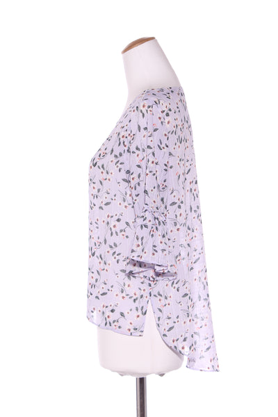 SEEKING LOLA - Lilac floral chiffon top! 8-10