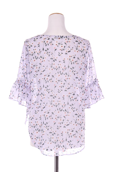 SEEKING LOLA - Lilac floral chiffon top! 8-10