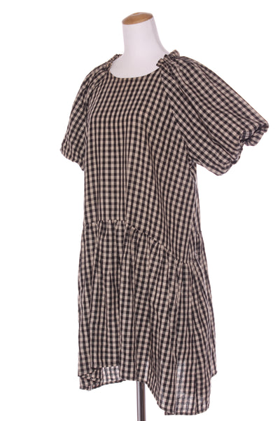 MOOCHI (NZ) Linen blend gingham Esteem dress! 12
