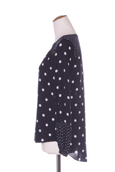 SUSSAN (LN) Polka dot + spot print blouse! 8-10