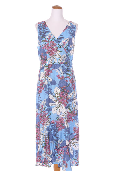 ANNAH S (NZ) Faux wrap blue floral midi dress! 14