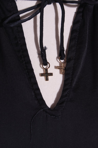 STELLA + GEMMA - Navy satin ruffle detail dress! 16