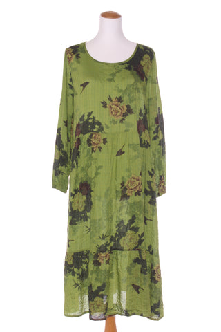 TWIN LAKES - Long sleeve green floral dress! 16
