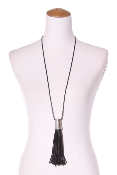 Leather tassel necklace!