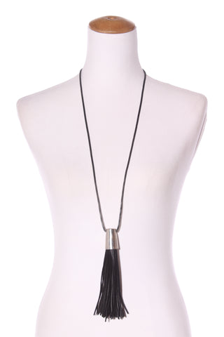 Leather tassel necklace!