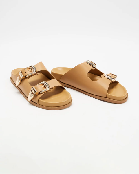 SOL SANA "Amalfi" tan leather sandal! 39