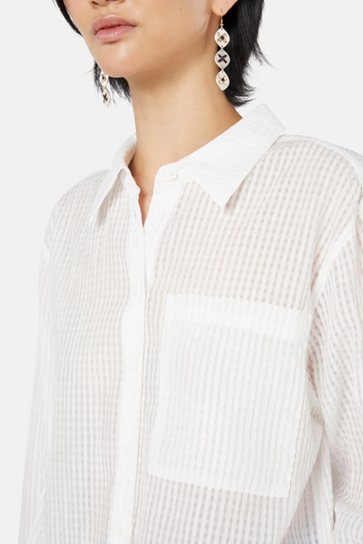 GORMAN "Nuria" White gingham burnout shirt! 14