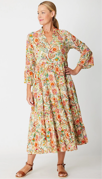 CORDELIA ST "Kiara" tiered rayon midi dress! 16