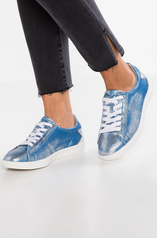 DIESEL - Metallic blue + silver sneakers! 39