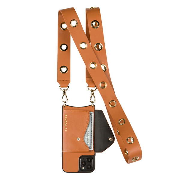 BANDOLIER (LN) iPhone 11 leather case with strap!